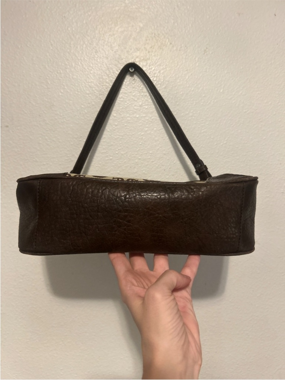 ETIENNE AIGNER Y2K VTG Baguette Shoulder Bag Monogram Print Horsebit Brown Beige - Picture 5 of 15